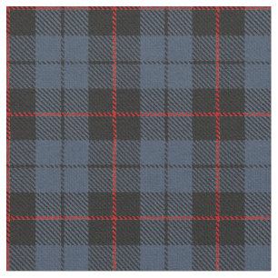 Tissu Rayure rouge/noire plaid bleu/gris