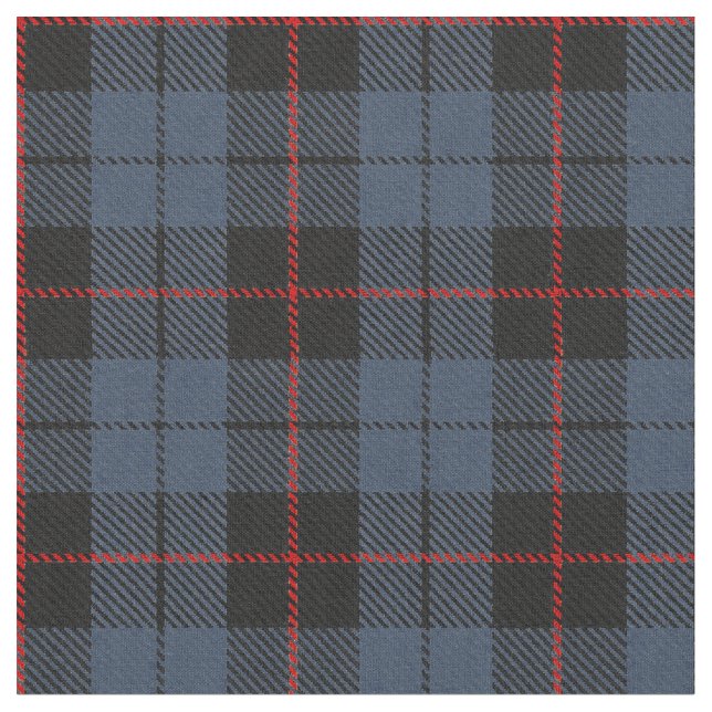 Tissu Rayure rouge/noire plaid bleu/gris (Fermer)