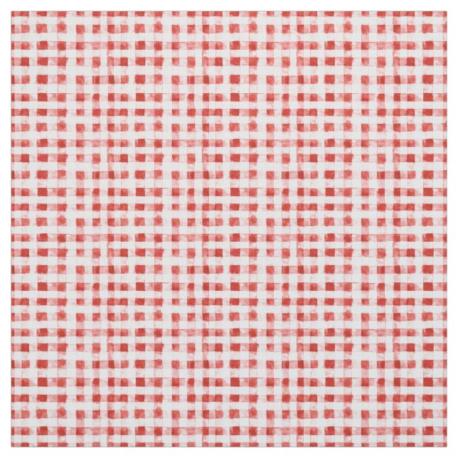 Tissu Rayures à carreaux rouges et blancs  (Échantillon)