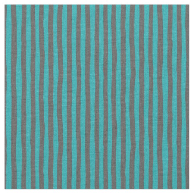 Tissu Rayures asymétriques turquoise et gris foncé (Fermer)