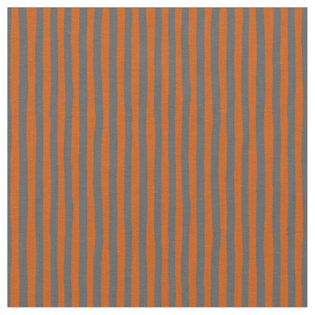Tissu Rayures bancales orange foncé et gris foncé (Fermer)