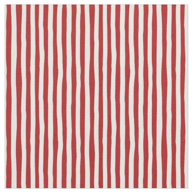 Tissu Rayures bancales rouges et blanches (Fermer)