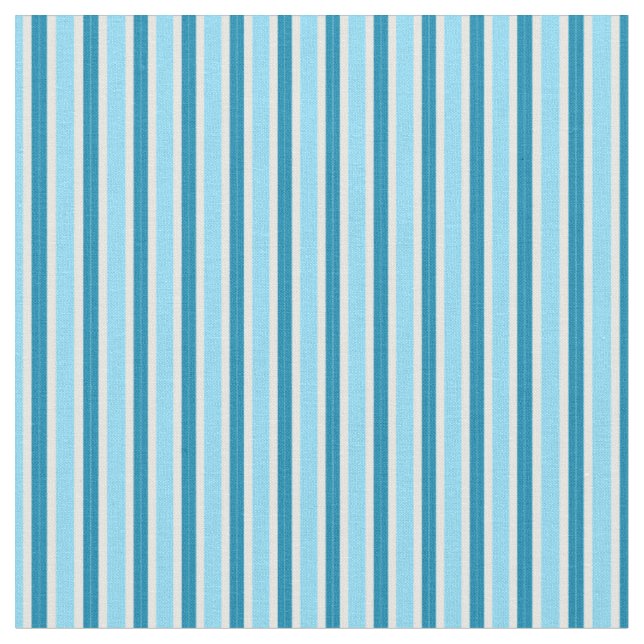 Tissu rayures bleu clair, sarcelle et blanc (Fermer)