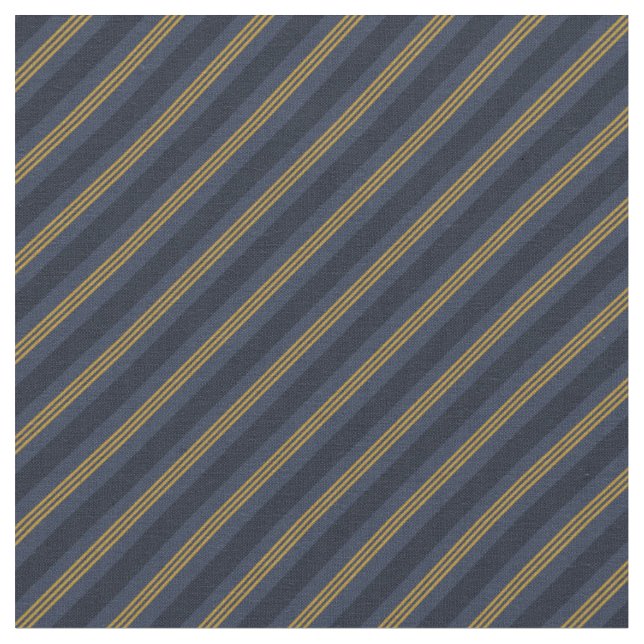 Tissu Rayures bleu foncé et or (Fermer)