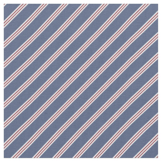 Tissu Rayures bleues et rouges (Fermer)