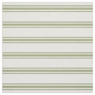 Tissu Rayures de coutil de vert sauge et de blanc