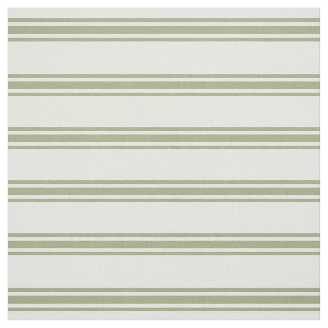 Tissu Rayures de coutil de vert sauge et de blanc (Échantillon)