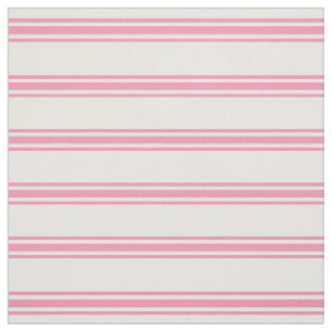 Tissu Rayures de coutil heureuses de rose et de blanc