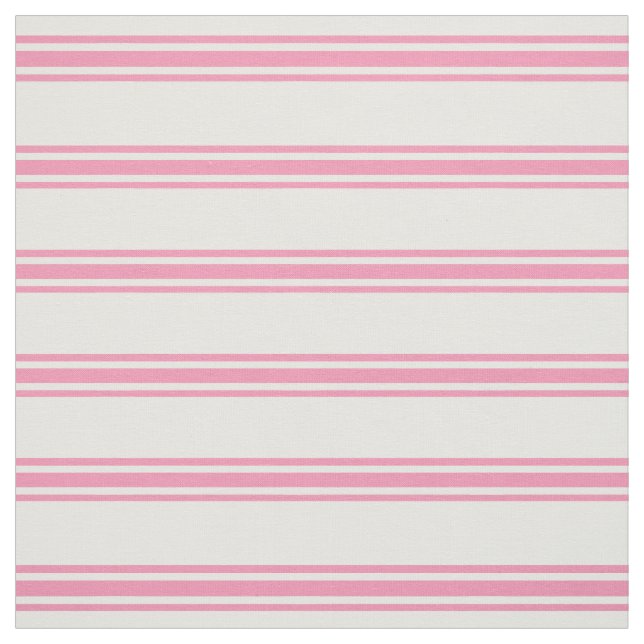 Tissu Rayures de coutil heureuses de rose et de blanc (Échantillon)