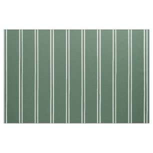 Tissu Rayures de Ferme Dessinées à la Main Vert Forêt