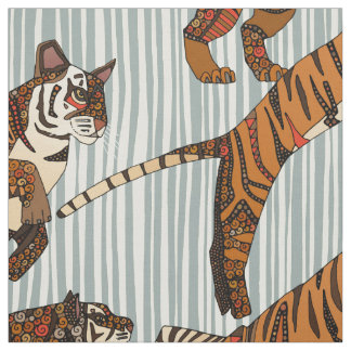 Tissu rayures de tigre argent