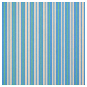 Tissu Rayures de transat bleu, vert et taupe Morning Glo
