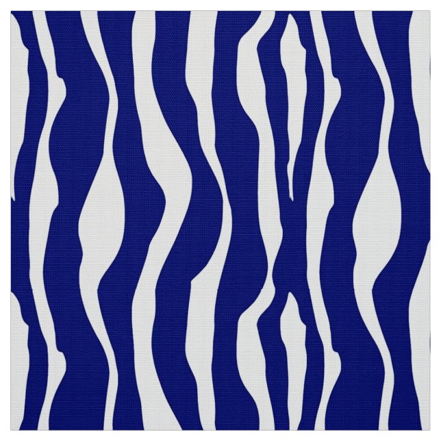Tissu Rayures de zèbre - bleu et blanc de cobalt foncé (Échantillon)