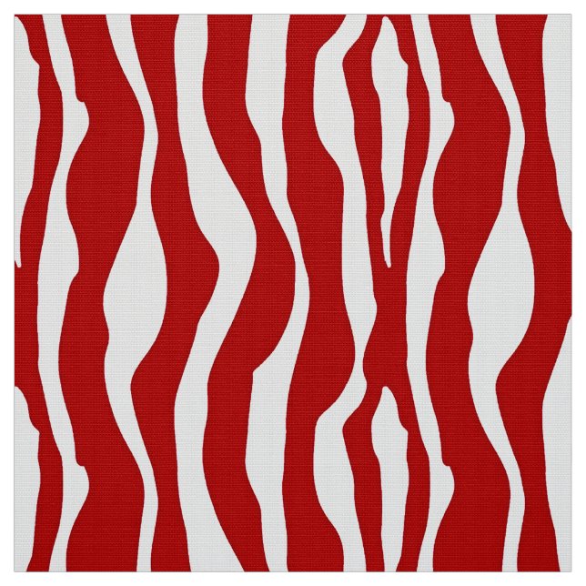 Tissu Rayures de zèbre - rouge-foncé et blanches (Échantillon)