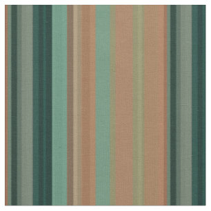Tissu Rayures désertiques vintage en sarcelle, terre cui