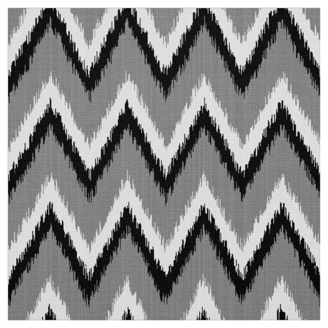 Tissu Rayures d'Ikat Chevron - grises/gris, noir et (Échantillon)