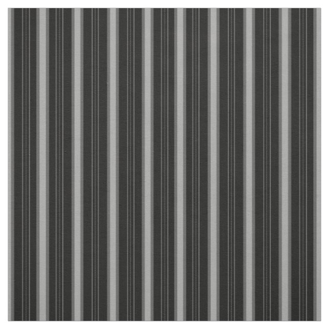 Tissu Rayures épaisses et fines noires et grises (Échantillon)