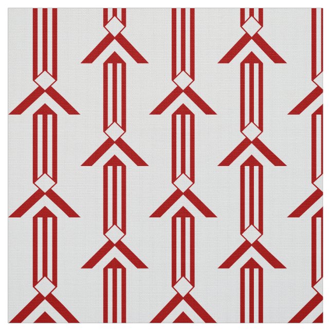 Tissu Rayures et chevrons rouges géométriques sur le (Échantillon)