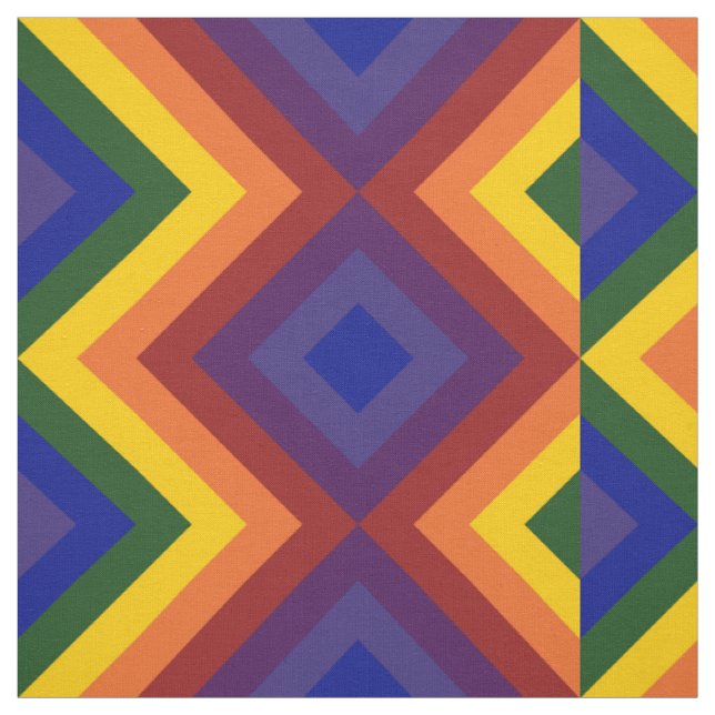 Tissu Rayures et diamants de Chevron d'arc-en-ciel (Échantillon)