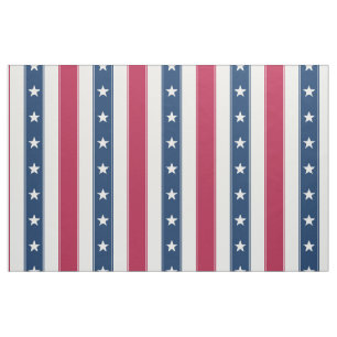 Tissu Rayures et Étoiles Patriotiques (échelle verticale
