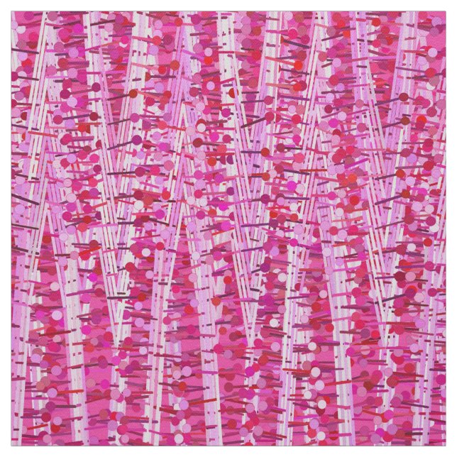 Tissu Rayures et points satinés Abstraits, rose Fuchsia (Échantillon)