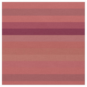 Tissu Rayures horizontales rouges briques vintage