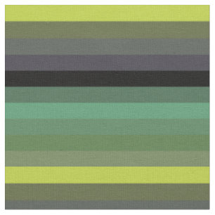 Tissu Rayures Jaune Citron et Vert Sauge des Années 70