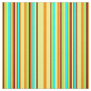 Tissu Rayures modernes d'orange de turquoise de chaux de