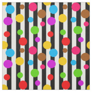 Tissu Rayures motif pois colorés Design