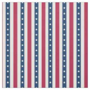 Tissu Rayures patriotiques avec étoiles (petite échelle