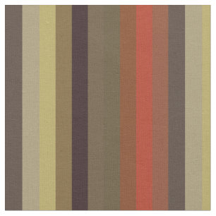 Tissu Rayures rétro orange brûlé et olive