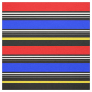 Tissu Rayures rouges bleues noires décoratives