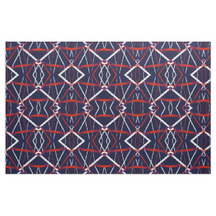 Tissu Rayures rouges de Criss et blanches croisées sur