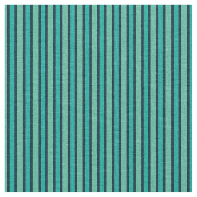 Tissu Rayures verticales audacieuses turquoise et marine (Fermer)