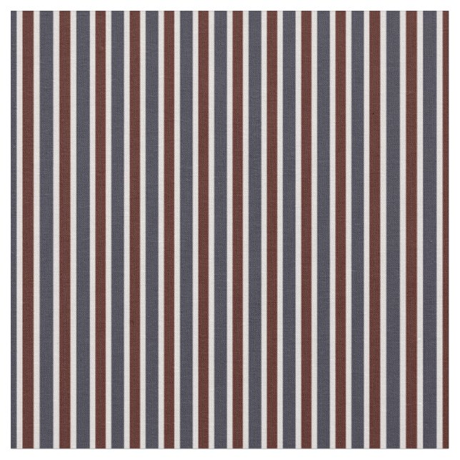 Tissu Rayures verticales classiques navy et burgundy (Fermer)