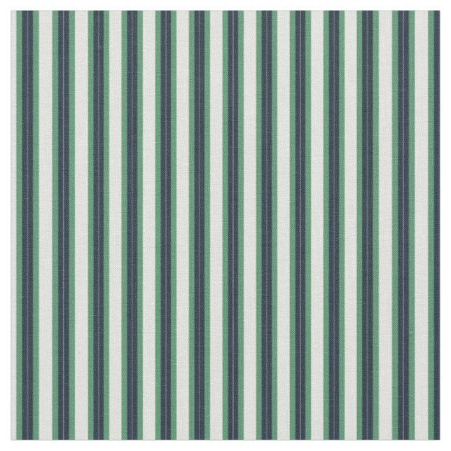 Tissu Rayures verticales classiques vert sauge, marine e (Fermer)