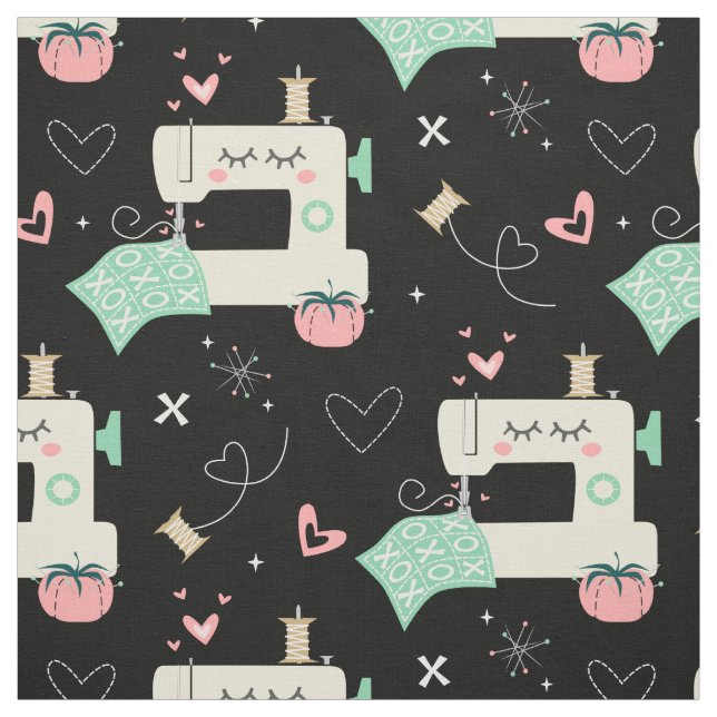 Tissu Réalisé avec amour ©studioxtine (Échantillon)