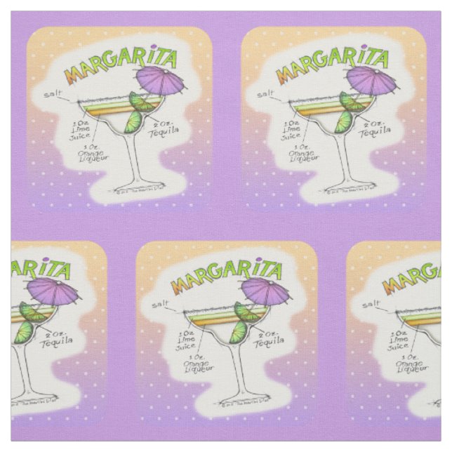 TISSU RECETTE DE MARGARITA ART COCKTAIL (Échantillon)