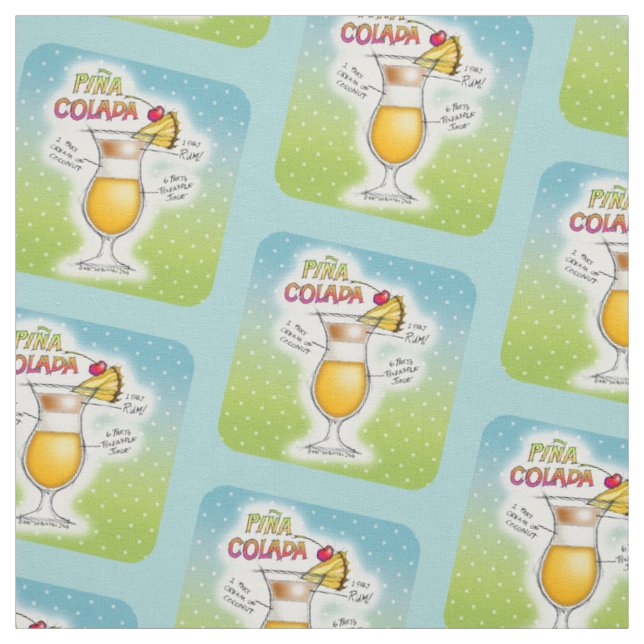 TISSU - RECETTE DE PINA COLADA COCKTAIL ART (Échantillon)