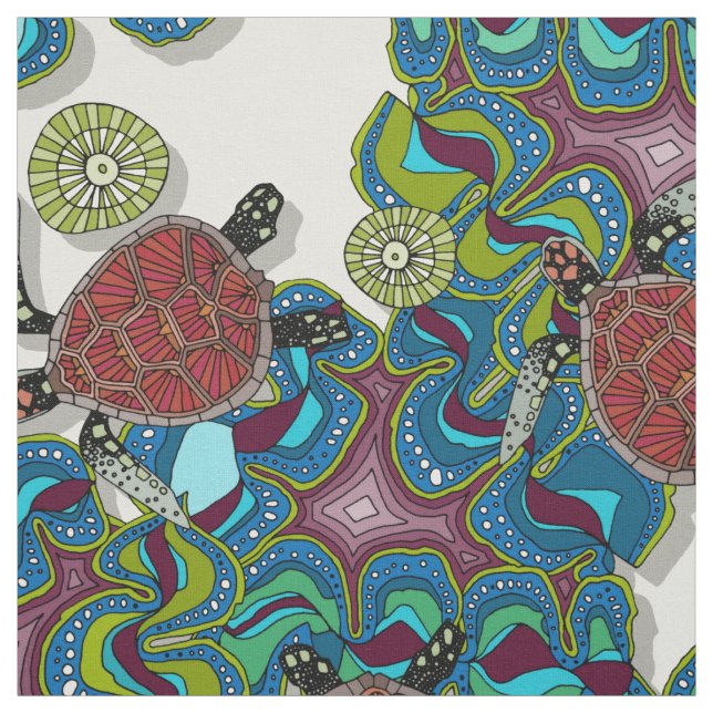 Tissu récif de tortues (Échantillon)