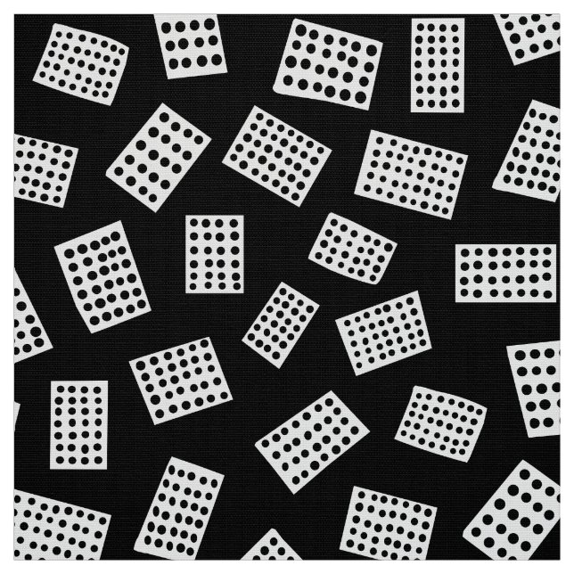 Tissu Rectangles Abstraites 081122 - Blanc sur noir (Échantillon)