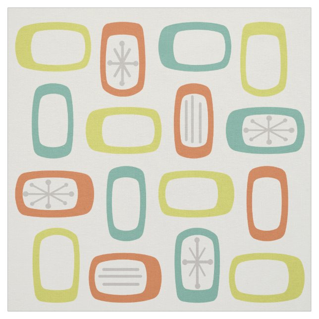 Tissu Rectangles arrondies MCM du milieu du siècle (Échantillon)