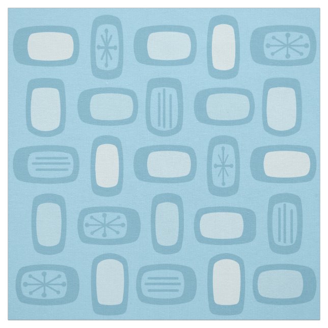 Tissu Rectangles arrondies MCM du milieu du siècle Bébé  (Échantillon)