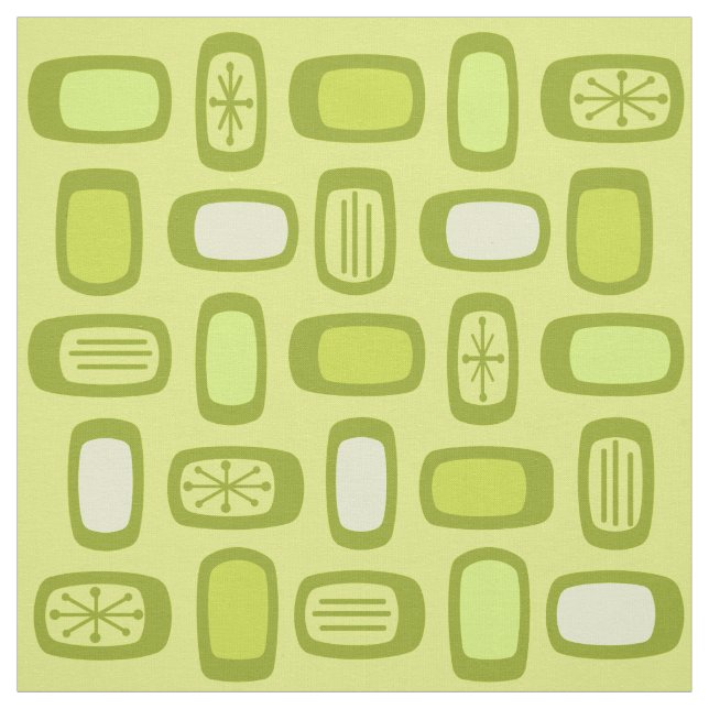 Tissu Rectangles arrondies MCM du milieu du siècle Chart (Échantillon)