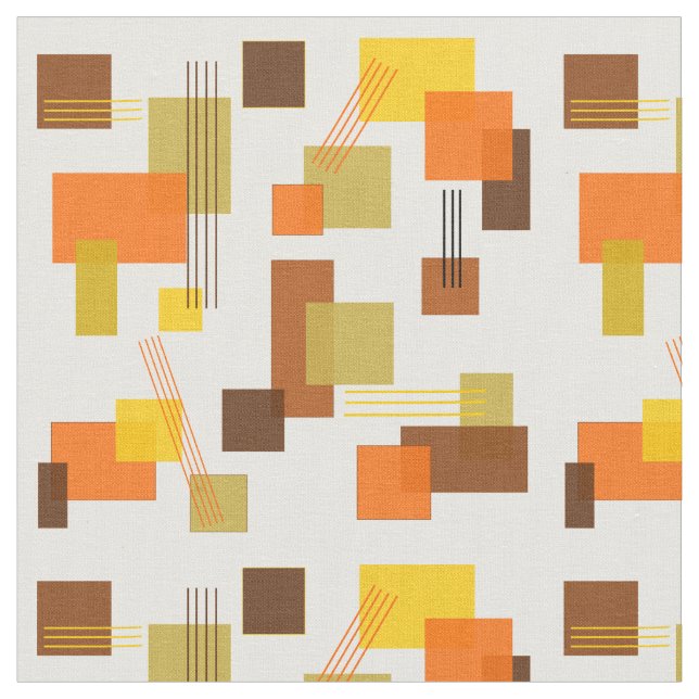 Tissu Rectangles et lignes Abstraites des années 1970 (Fermer)