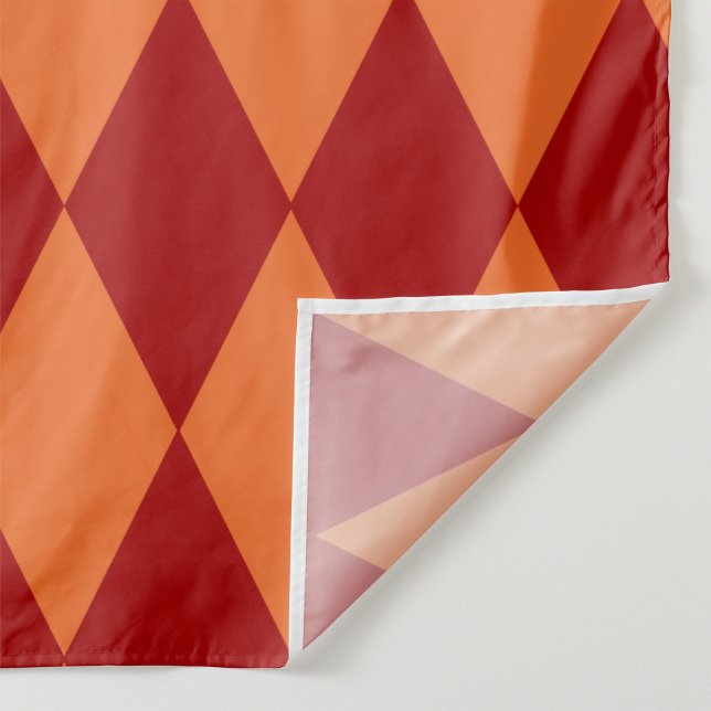 Tissu Red and Orange Harlequin Checkered Design  (Créateur téléchargé)