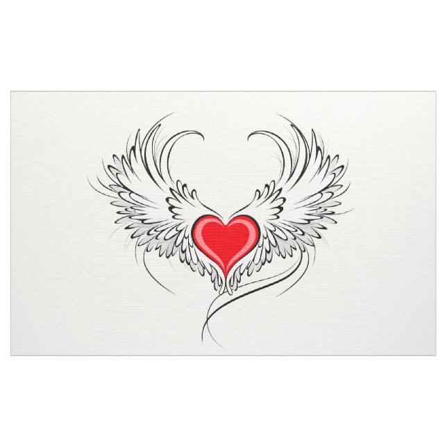 Tissu Red Angel Coeur avec ailes (Yard)