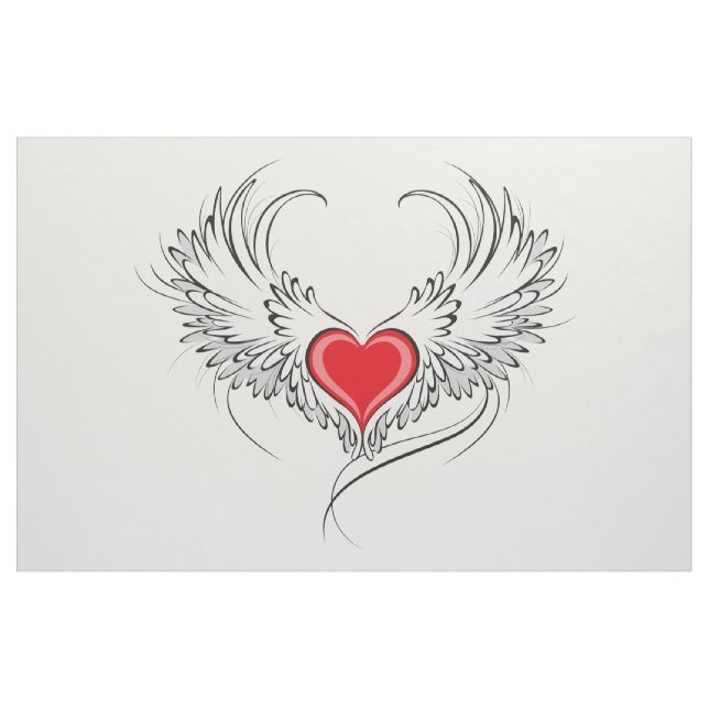 Tissu Red Angel Coeur avec ailes (Yard)