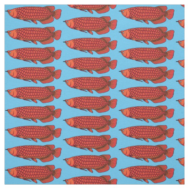 Tissu Red Arowana fish cartoon (Échantillon)