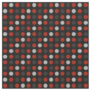Tissu Red, black and gray polka dots